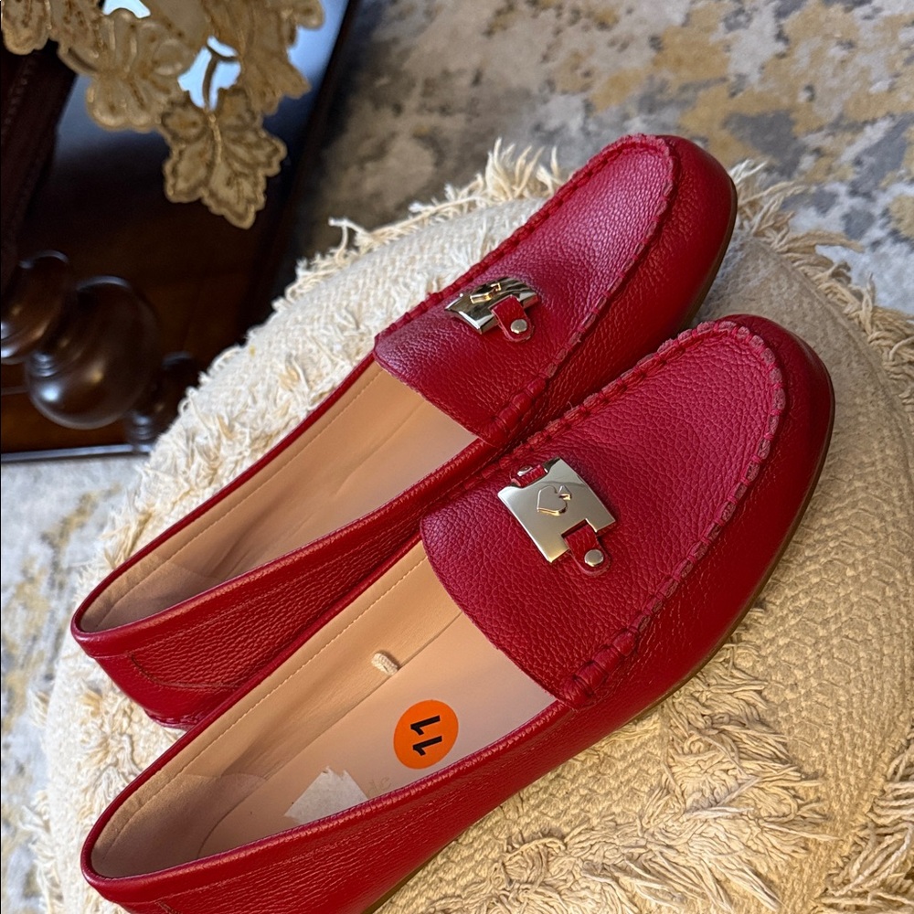 Brand new Kate Spade Red Leather Flats - Picture 3 of 4